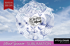 Mothers Day Quote Wind Spinner Sublimation PNG - Blue Round Product Image 1