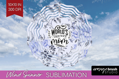 Mothers Day Quote Wind Spinner Sublimation PNG - Blue Round Product Image 1