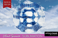 Blue Tie Dye Wind Spinner Sublimation PNG - Shibori Round Product Image 1