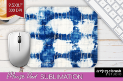 Blue Tie Dye Mouse Pad Sublimation - Shibori Mousepad PNG Product Image 1