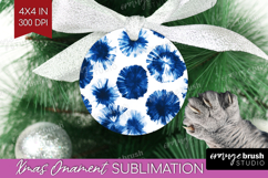 Blue Tie Dye Ornament PNG - Shibori PNG Sublimation Product Image 1