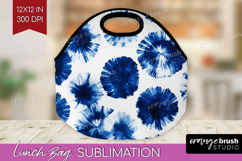 Blue Tie Dye Lunch Bag - Shibori Lunch Bug PNG Sublimation Product Image 1