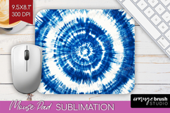Blue Tie Dye Mouse Pad Sublimation - Shibori Mousepad PNG Product Image 1