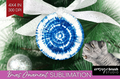 Blue Tie Dye Ornament PNG - Shibori PNG Sublimation Product Image 1