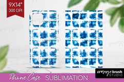 Blue Tie Dye Phone Case PNG - Shibori Case PNG Sublimation Product Image 1