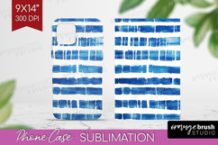 Blue Tie Dye Phone Case PNG - Shibori Case PNG Sublimation Product Image 1