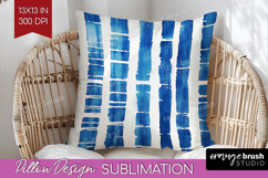 Blue Tie Dye Pillow Sublimation - Shibori Pillow Cover PNG Product Image 1