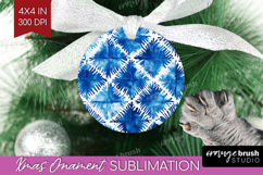 Blue Tie Dye Ornament PNG - Shibori PNG Sublimation Product Image 1