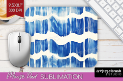 Blue Tie Dye Mouse Pad Sublimation - Shibori Mousepad PNG Product Image 1