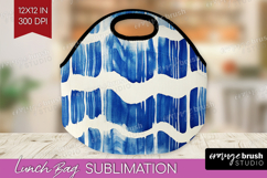 Blue Tie Dye Lunch Bag - Shibori Lunch Bug PNG Sublimation Product Image 1