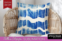 Blue Tie Dye Pillow Sublimation - Shibori Pillow Cover PNG Product Image 1