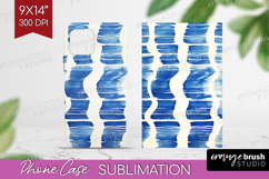 Blue Tie Dye Phone Case PNG - Shibori Case PNG Sublimation Product Image 1