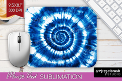 Blue Tie Dye Mouse Pad Sublimation - Shibori Mousepad PNG Product Image 1