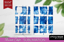 Blue Tie Dye Phone Case PNG - Shibori Case PNG Sublimation Product Image 1