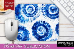 Blue Tie Dye Mouse Pad Sublimation - Shibori Mousepad PNG Product Image 1