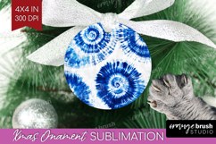 Blue Tie Dye Ornament PNG - Shibori PNG Sublimation Product Image 1