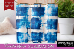 Blue Tie Dye Tumbler Wrap - Shibori Tumbler PNG Sublimation Product Image 1