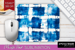 Blue Tie Dye Mouse Pad Sublimation - Shibori Mousepad PNG Product Image 1