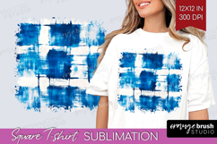 Blue Tie Dye Square Tshirt Background - Shibori PNG Product Image 1