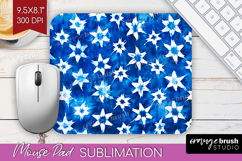 Blue Tie Dye Mouse Pad Sublimation - Shibori Mousepad PNG Product Image 1