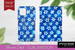Blue Tie Dye Phone Case PNG - Shibori Case PNG Sublimation Product Image 1