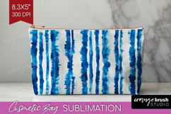 Blue Tie Dye Cosmetic Bag - Shibori Makeup Bag PNG Product Image 1