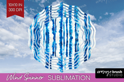 Blue Tie Dye Wind Spinner Sublimation PNG - Shibori Round Product Image 1