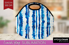 Blue Tie Dye Lunch Bag - Shibori Lunch Bug PNG Sublimation Product Image 1