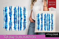 Blue Tie Dye Tote Bag - Shibori Tote Bag PNG Sublimation Product Image 1