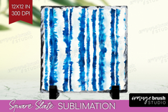 Blue Tie Dye Slate PNG - Shibori Square Slate Sublimation Product Image 1