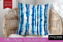 Blue Tie Dye Pillow Sublimation - Shibori Pillow Cover PNG Product Image 1