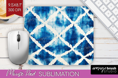 Blue Tie Dye Mouse Pad Sublimation - Shibori Mousepad PNG Product Image 1