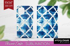 Blue Tie Dye Phone Case PNG - Shibori Case PNG Sublimation Product Image 1