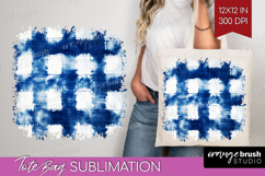Blue Tie Dye Tote Bag - Shibori Tote Bag PNG Sublimation Product Image 1