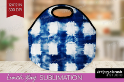 Blue Tie Dye Lunch Bag - Shibori Lunch Bug PNG Sublimation Product Image 1