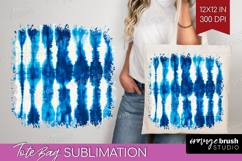 Blue Tie Dye Tote Bag - Shibori Tote Bag PNG Sublimation Product Image 1
