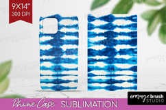 Blue Tie Dye Phone Case PNG - Shibori Case PNG Sublimation Product Image 1