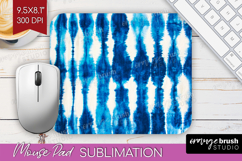 Blue Tie Dye Mouse Pad Sublimation - Shibori Mousepad PNG Product Image 1