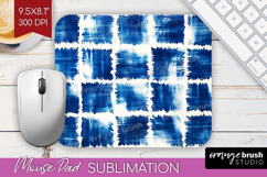 Blue Tie Dye Mouse Pad Sublimation - Shibori Mousepad PNG Product Image 1