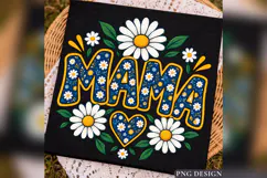 Floral Mama PNG, Daisy Mom Flower Design, Blue Floral Mother Product Image 2