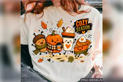 Cozy Season Fall Pumpkin Coffee Pie PNG, Cute Autumn Shirt Product Image 2