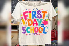 First Day of School PNG, Colorful Back to School Design Product Image 2