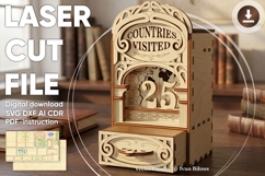 Country Counter Laser Cut File, Travel Tracker Book Nook Product Image 1