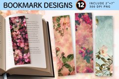 Wild Roses PNG Bookmark Sublimation Design Product Image 1