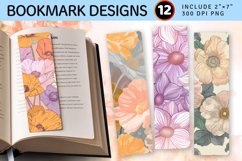 Pastel Blooming Flowers PNG Bookmark Sublimation Designs Product Image 1