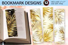 Gold Palm Leaves PNG Bookmark Sublimation Designs Product Image 1