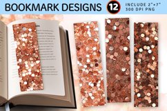 Luxury Shimmer Glitter Rose Gold Sequin PNG Bookmark Sublima Product Image 1