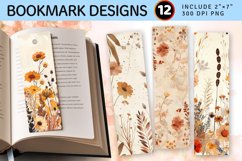 Boho Dried Flowers PNG Bookmark Sublimation Designs Product Image 1