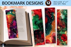 Christmas alcohol Ink PNG Bookmark Sublimation Design Product Image 1