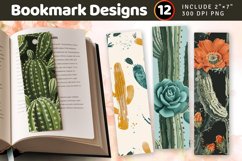 Western Cactus Boho PNG Bookmark Sublimation Designs Product Image 1